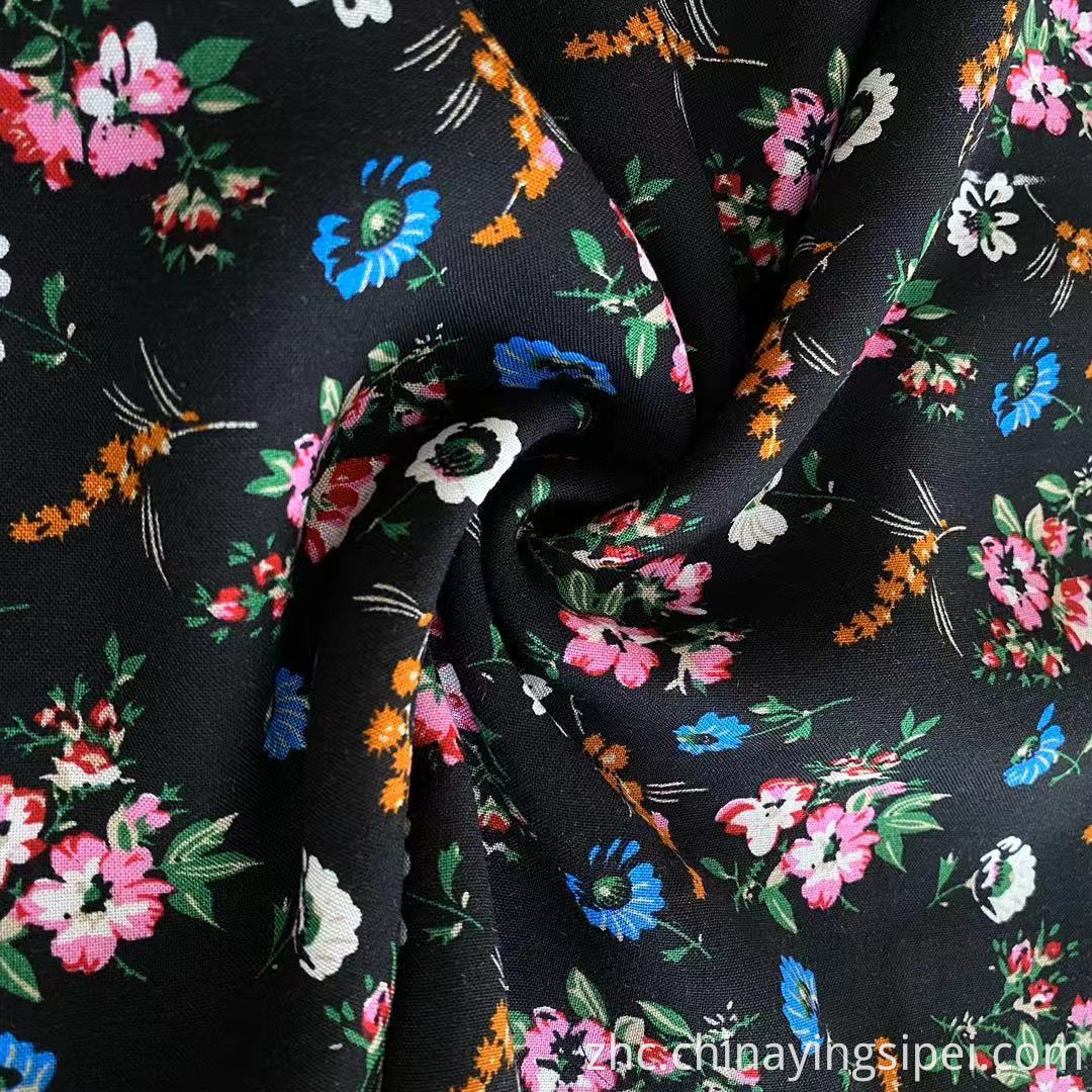 原始105GSM优雅花卉印花100％r丝织物30s